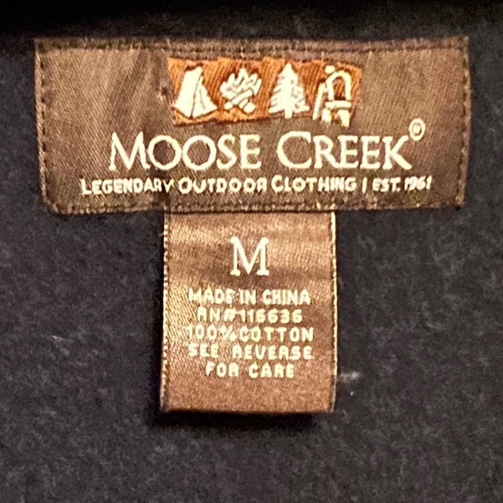 Moose Creek Mens Dark‎ Gray Button Up Flannel Shirt with Chest Pocket Sz Med - Picture 5 of 11